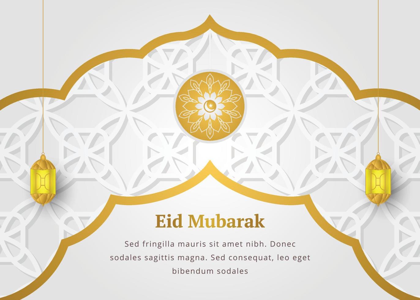 Elegant Horizontal Islamic Frame Banner vector