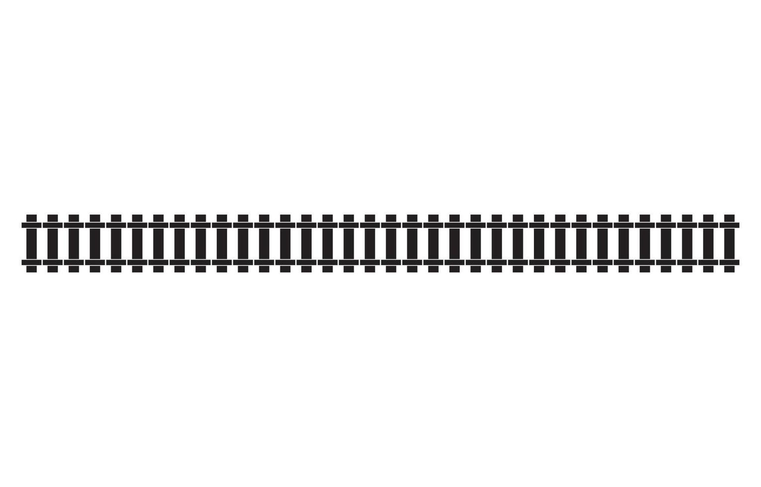 Horizontal straight Traintrack, railroad, railway contour, Tramway, metro, subway path silhouette. Vector illustration cartoon flat icon.