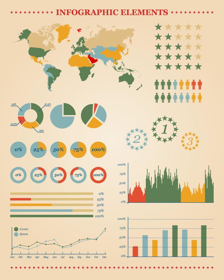 conjunto de elementos infográficos para sus informes y documentos. concepto de negocio. vector