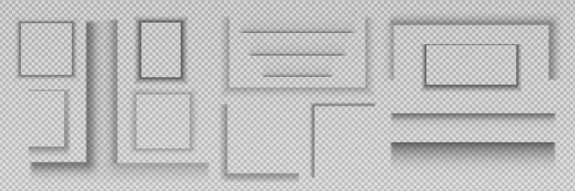 Shadow frames for web banner, paper sheet vector