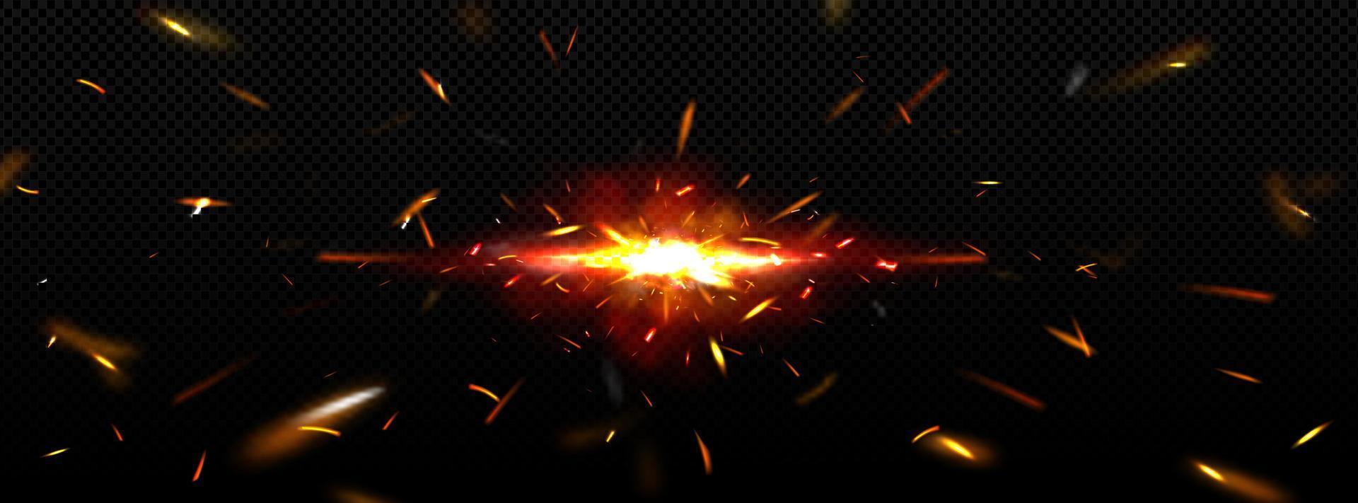 Bright blaze of fire with sparkles png vector