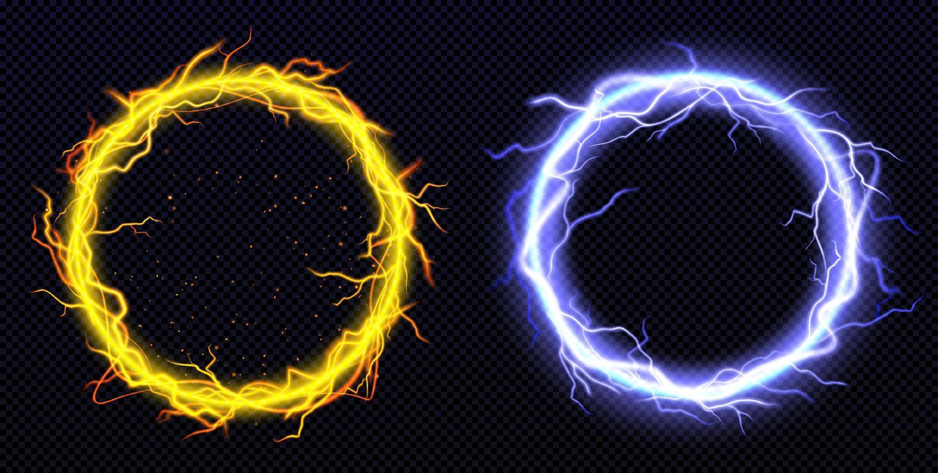 Set of round lightning frames png vector