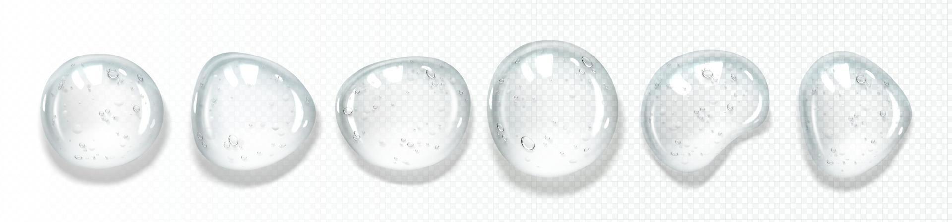 gotas de suero transparente con burbujas de aire vector