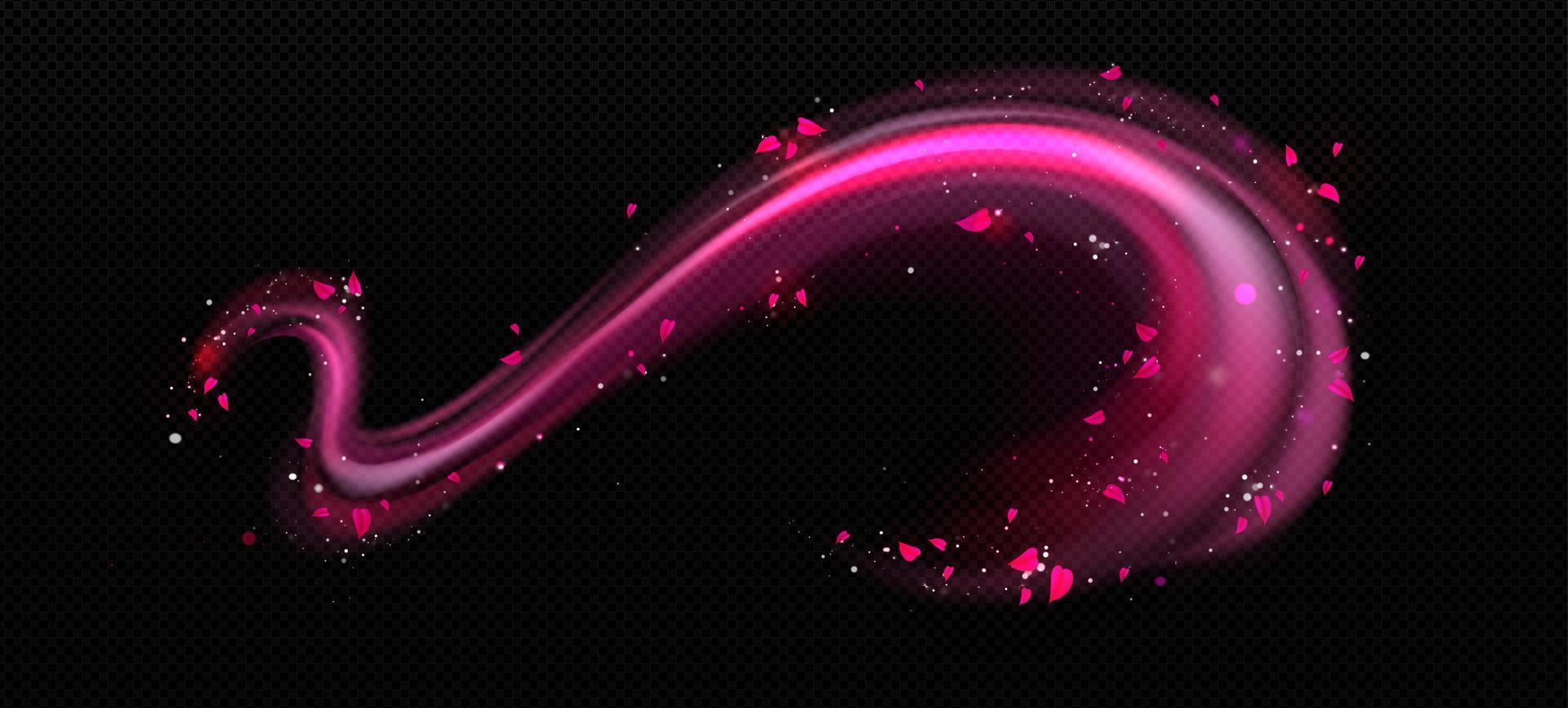 Abstract pink swirl with heart shape leaves vector