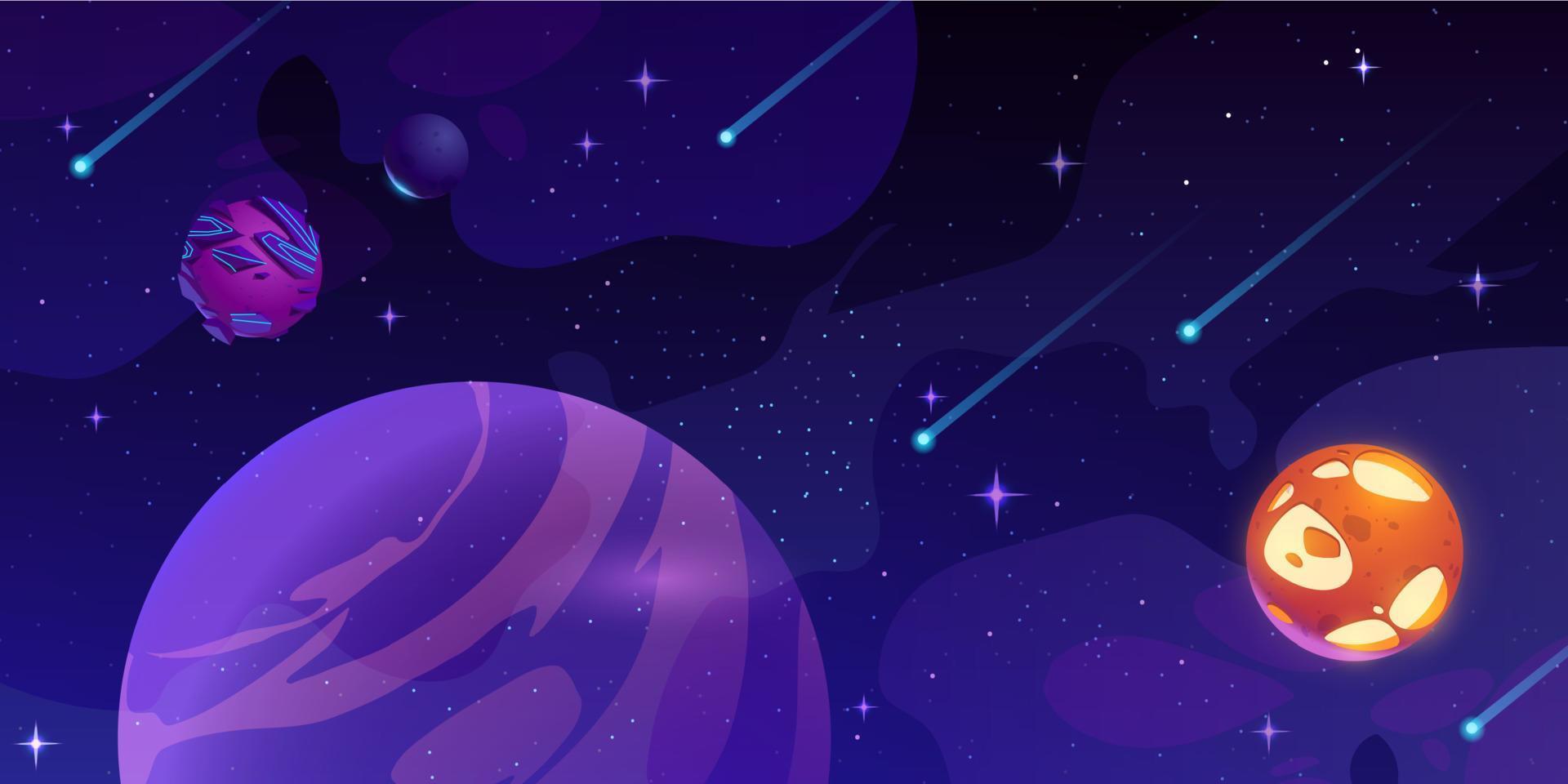 fondo del espacio exterior con planetas y estrellas vector