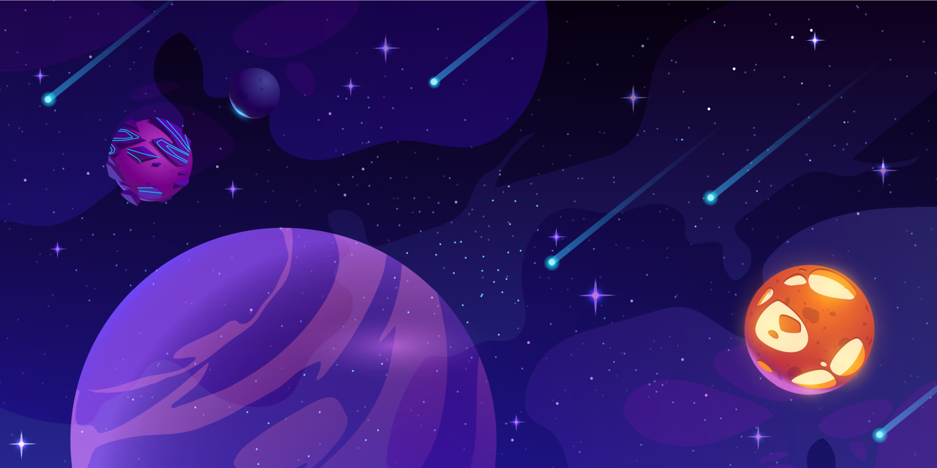 Outer space background with planets and stars 17125591 Vector Art at
