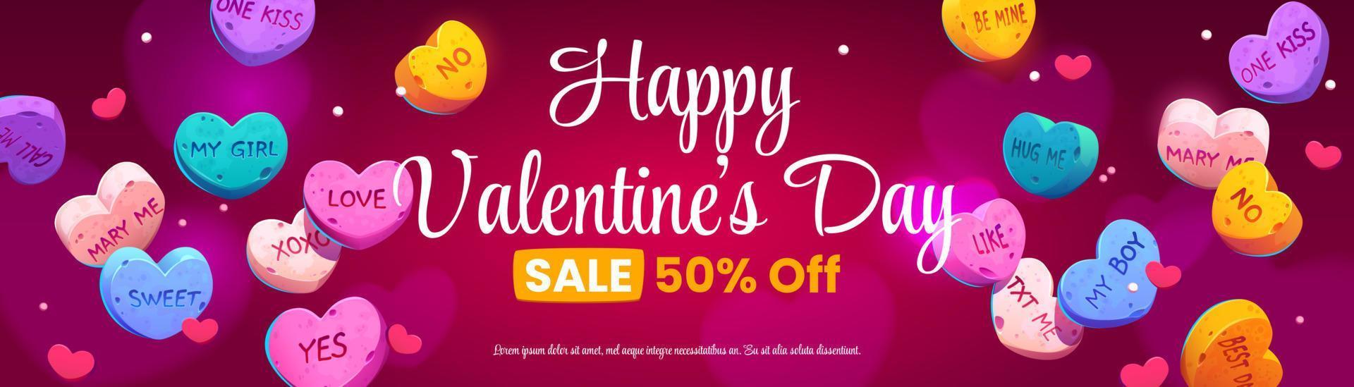 Valentines Day sale banner template vector