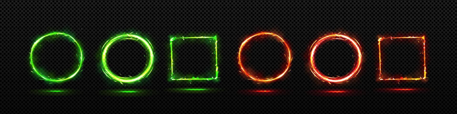 Futuristic neon frames with sparkles vector
