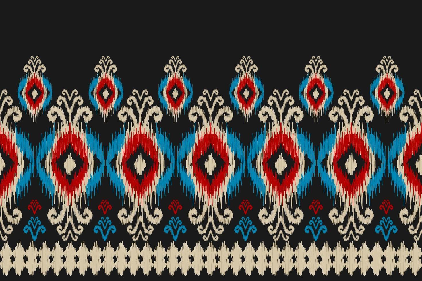 Border ethnic ikat pattern art. Fabric American, mexican style. Geometric striped native. vector