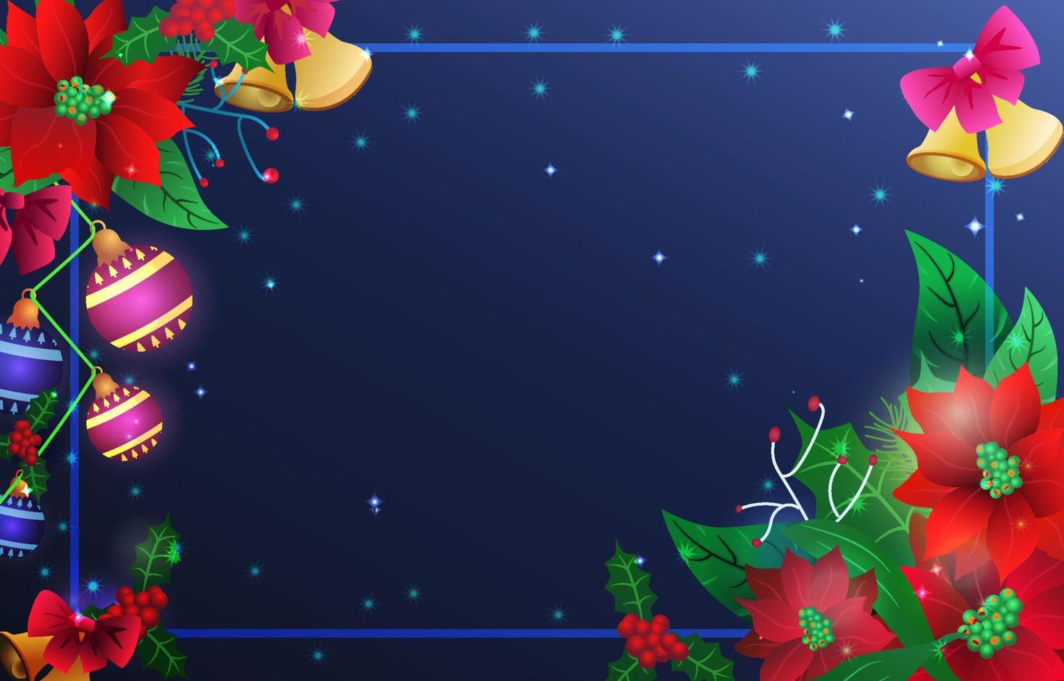 Poinsettias Christmas Background vector