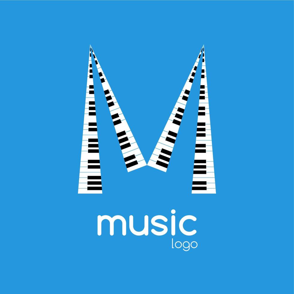 logotipo de piano de música minimalista vectorial. símbolo de moda de la música vector