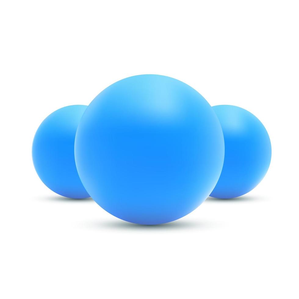 Set of realistic Blue balls. Blue sphere vector illustration