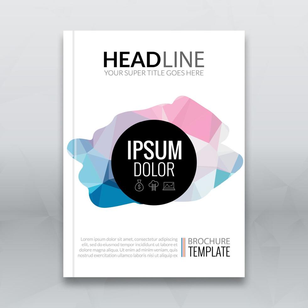 Cover report colorful triangle geometric prospectus design background, cover flyer magazine, brochure book cover template layout, vector illustration