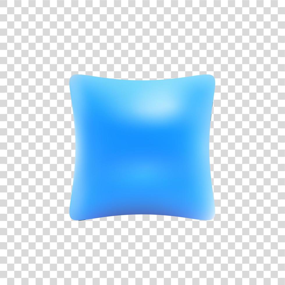 Vector abstract blue pillow for bed. Bedroom pillow background isolated clean comfort sleep