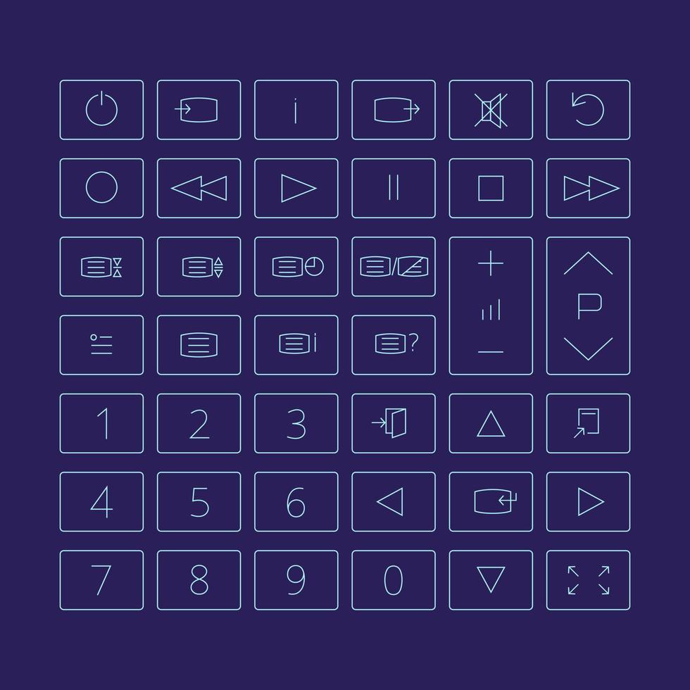 conjunto de iconos de esquema para el panel de control. vector