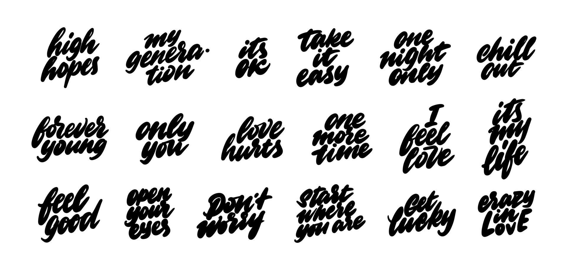 A set of stickers for social networks. Popular colloquial phrases in