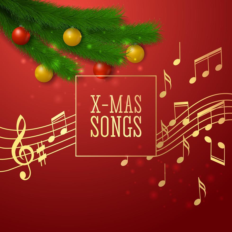Festive background on the theme of Christmas songs, realistic style. vector