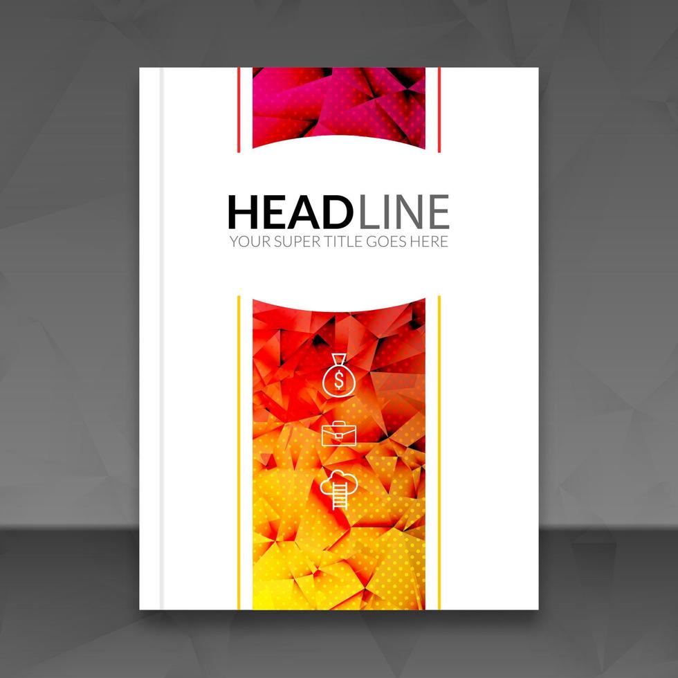 Cover report colorful triangle geometric prospectus design background, cover flyer magazine, brochure book cover template layout, vector illustration
