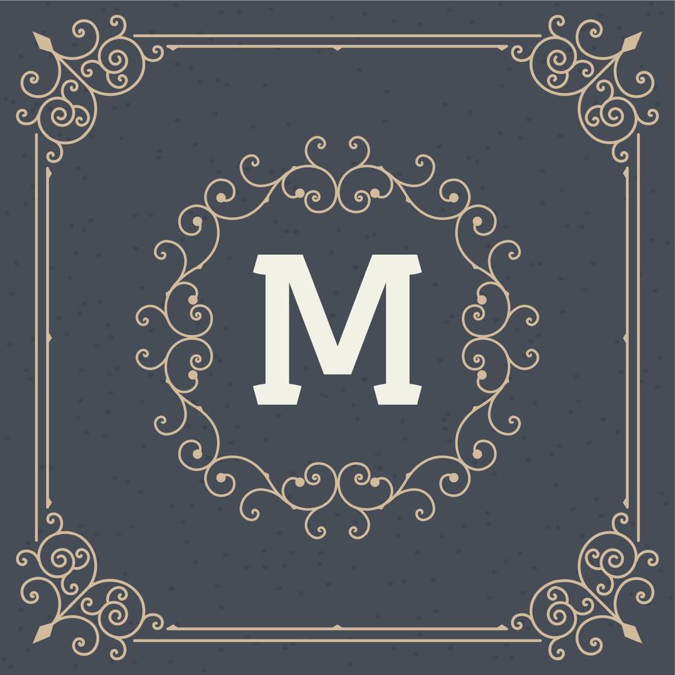 Vintage ornament  frame set vector template. Retro wedding invitation, advertising design and place for text. Flourishes frame.
