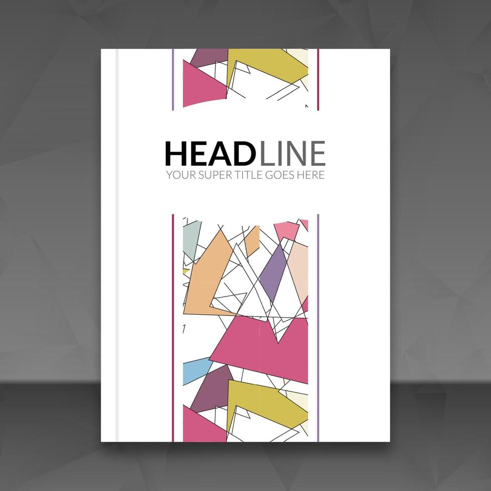 Cover report colorful triangle geometric lines prospectus design background, cover flyer magazine, brochure book cover template layout, vector illustration