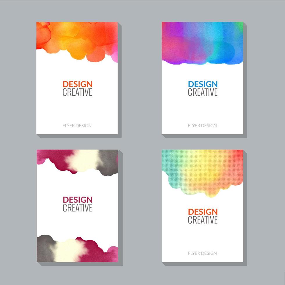 Vector Poster Flyer Templates with Watercolor Paint Splash. Abstract Background for Business Documents, Flyers, Posters and Placards.