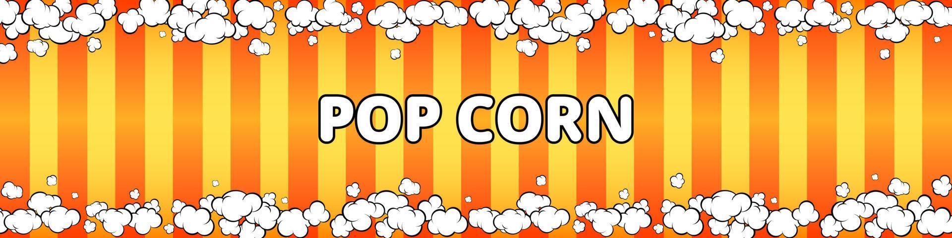 Horizontal banner. Pop Corn vector