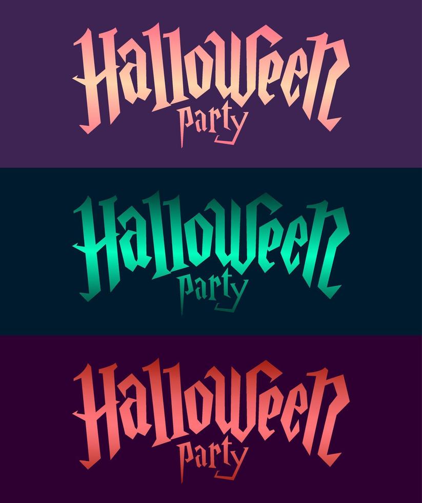 halloween party fonts vector