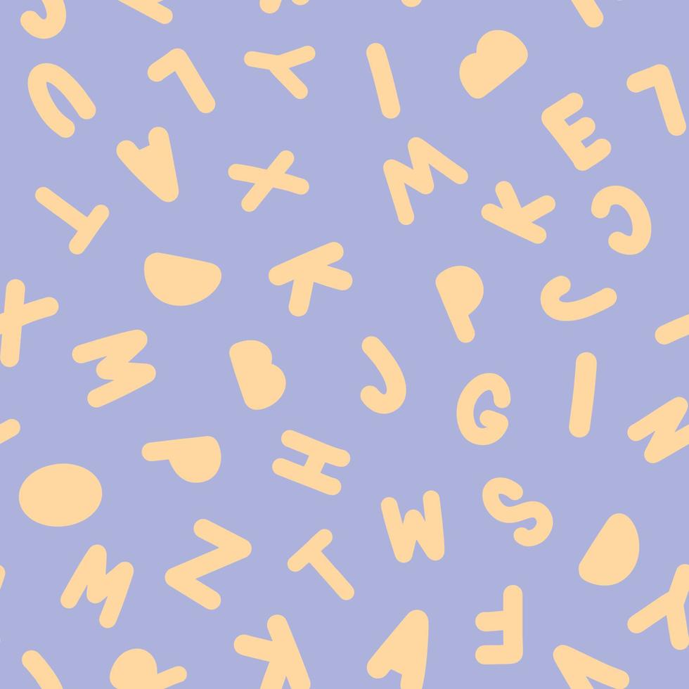 Pattern of random letters of the alphabet for print and decoration. Vector illustration.