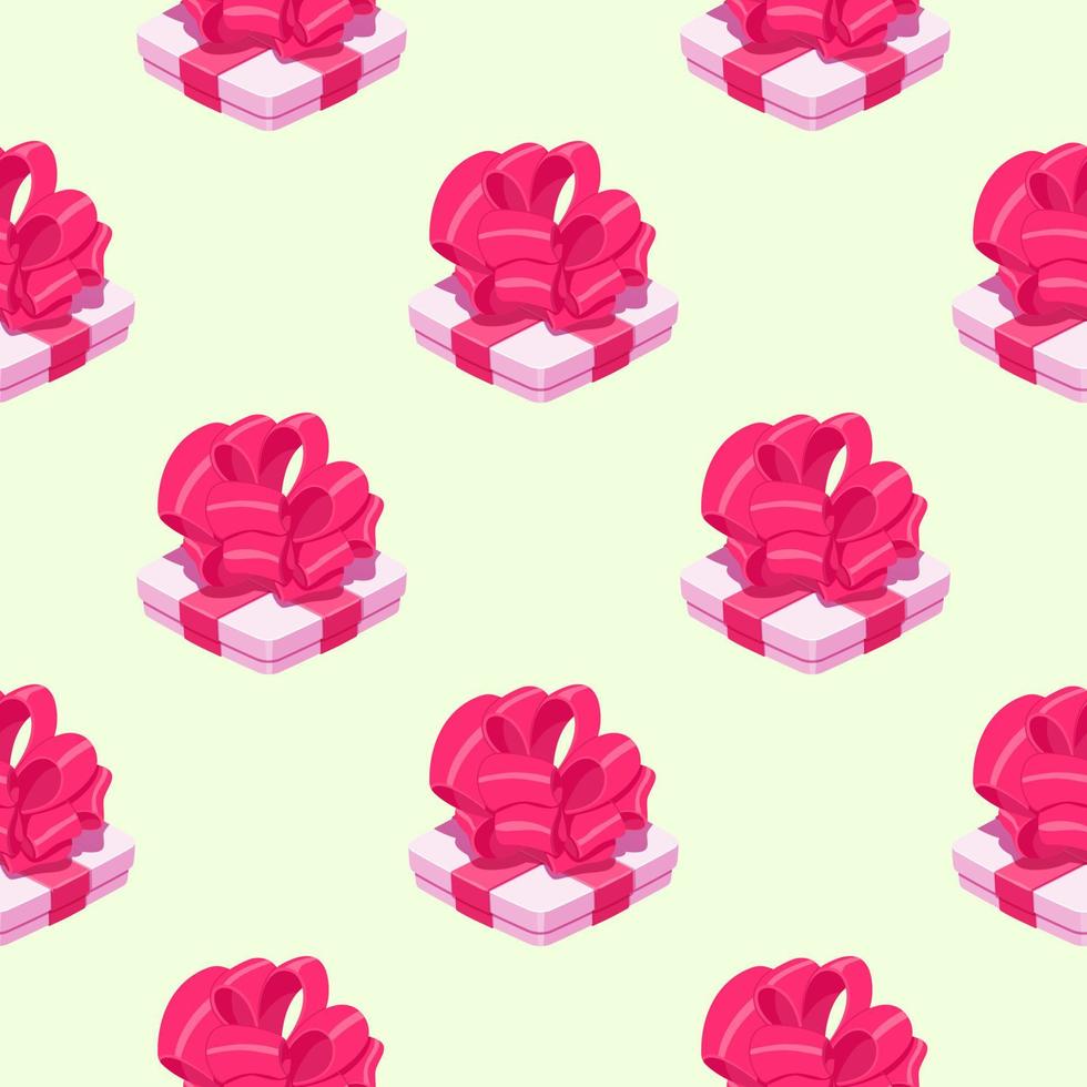 Pattern with gift boxes with red ribbon in cartoon style for print and decoration.Vector illustration. vector