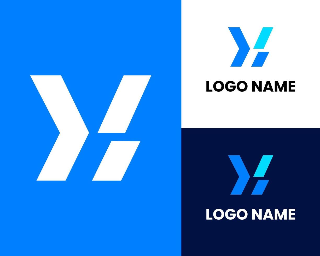 Abstract Y letter modern initial logo design vector