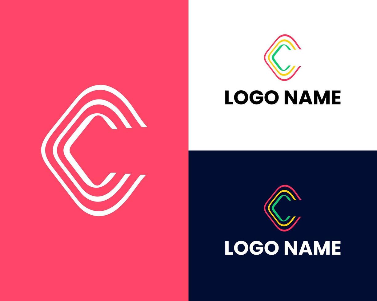 diseño del logotipo de la línea vectorial de la letra c. minimalismo creativo logotipo icono símbolo vector