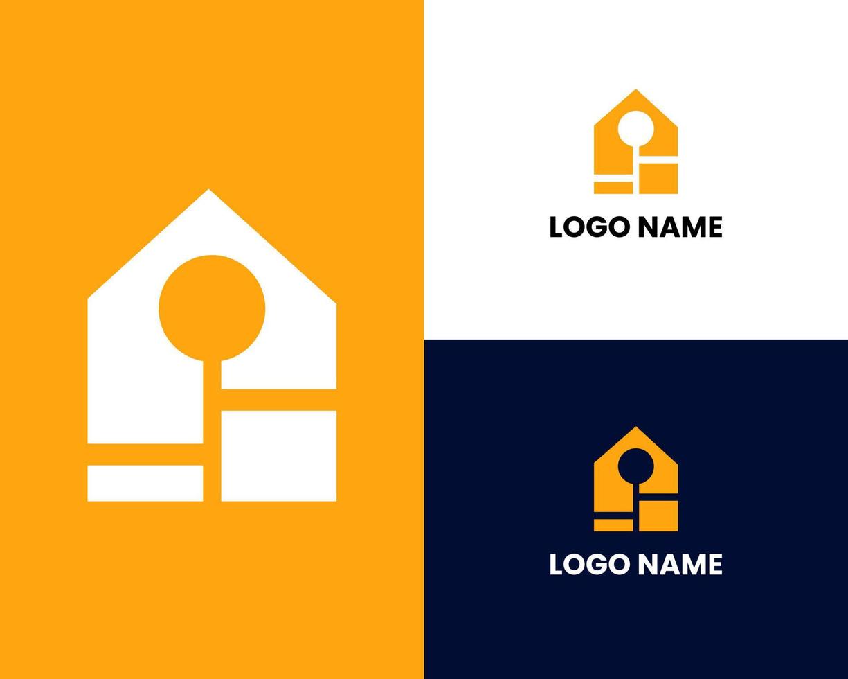 creative home smart logo detailing with clean background vector