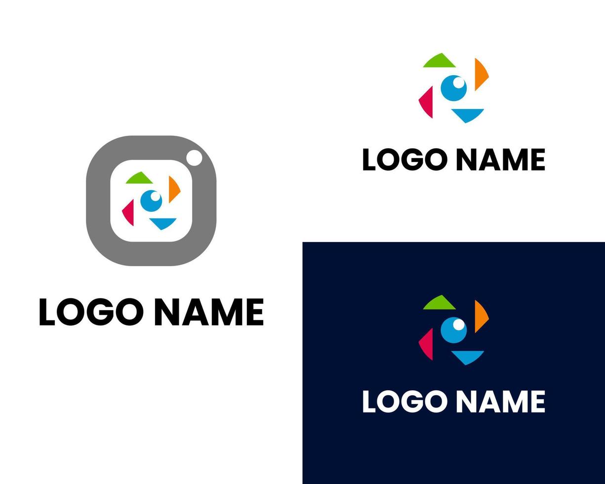 letra p inicial para la inspiración del diseño del logotipo de la fotografía vector