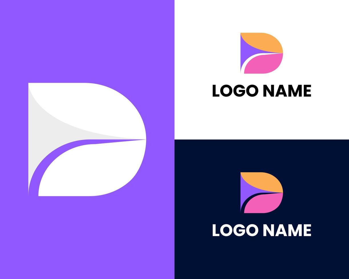 elementos de plantilla de diseño de icono de logotipo de letra d vector