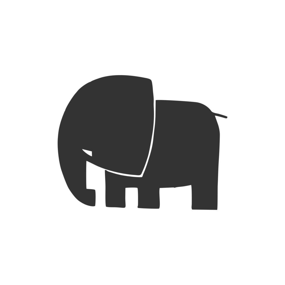 Logo elephant. Black silhouette on a white background. vector