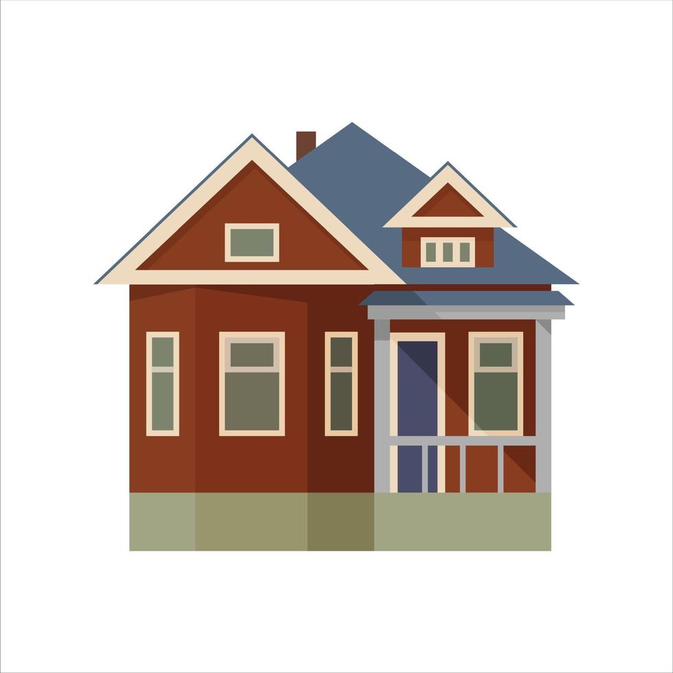 Brick house. In the style of flat. vector