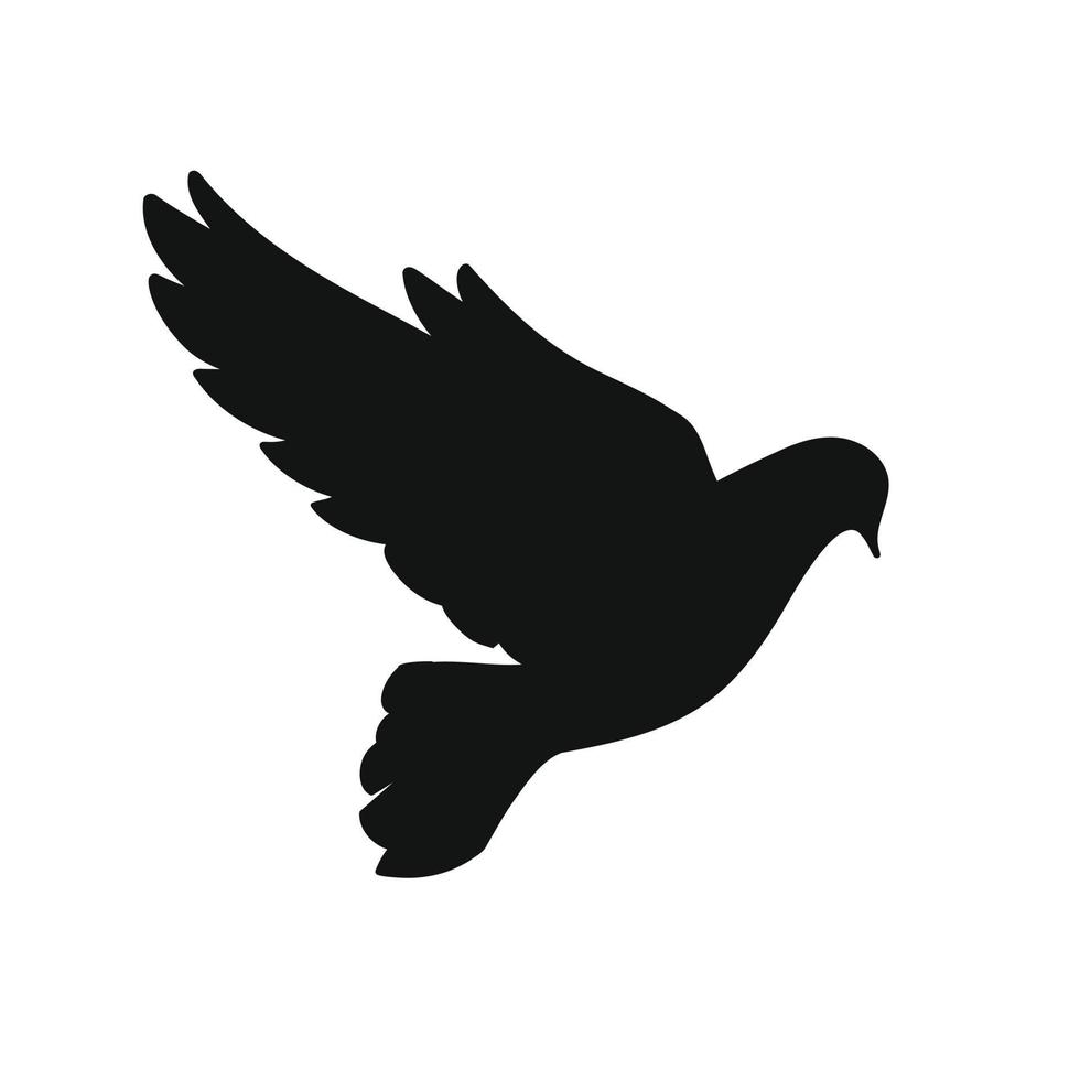 Flying bird in silhouette style for laser cutting. Vector illustration.