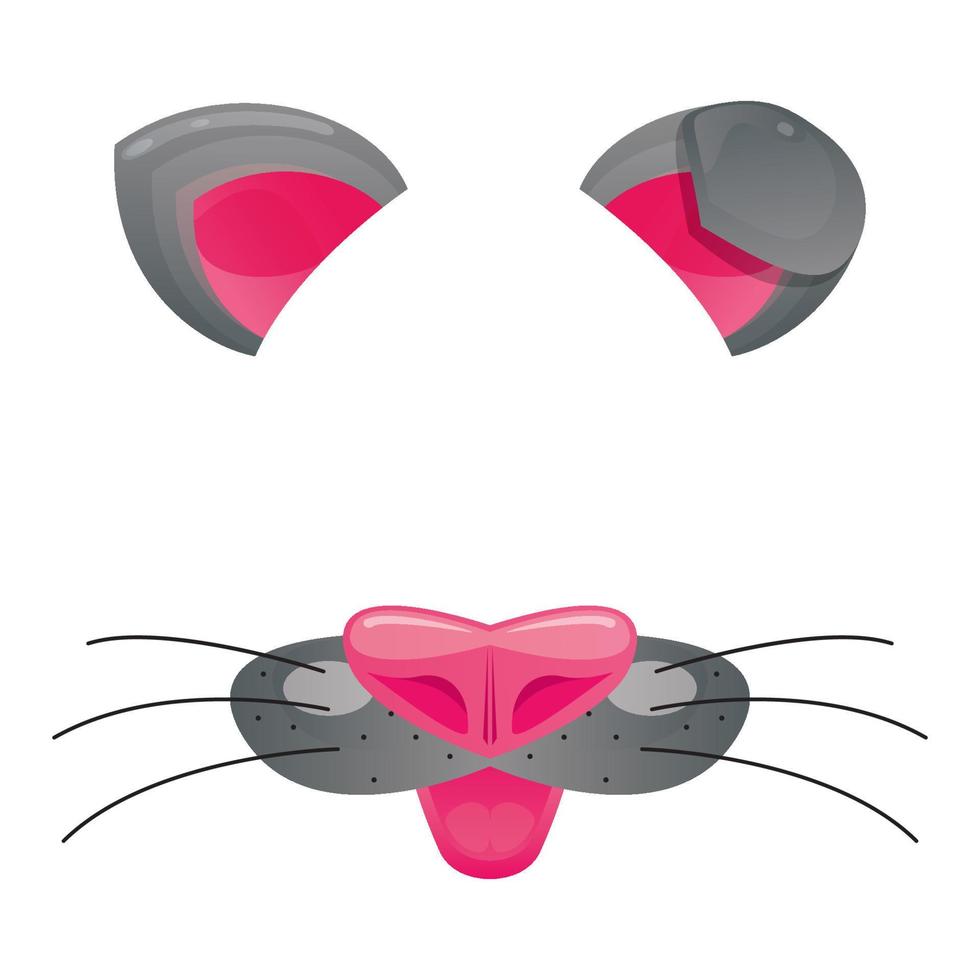 Cat Face Template for Video Chat. vector