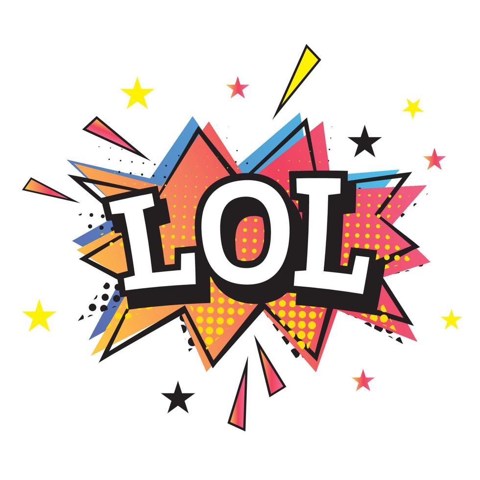 Lol. Comic Cartoon Speech Bubble isolated on white. vector