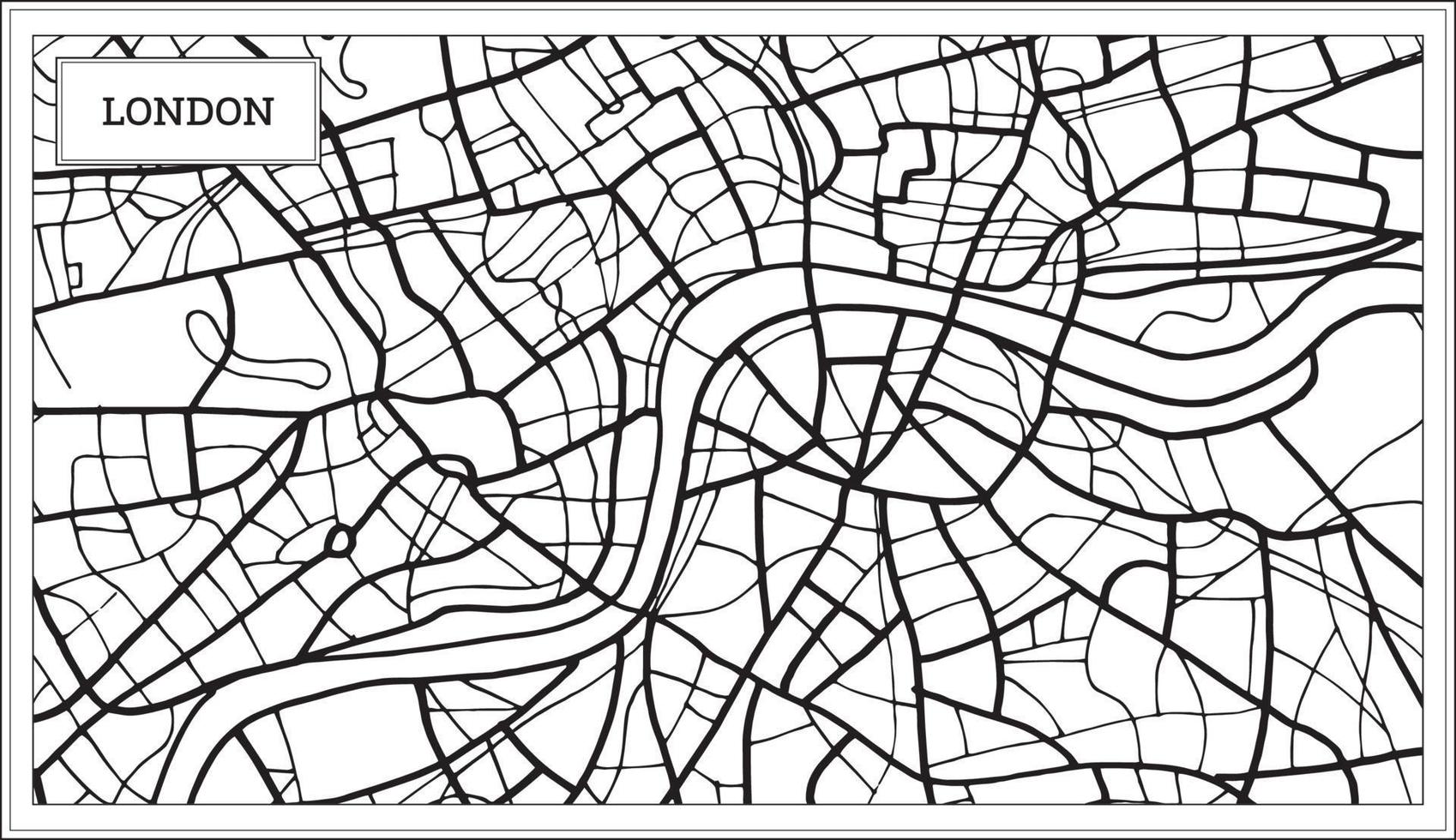 London Map in Black and White Color. vector