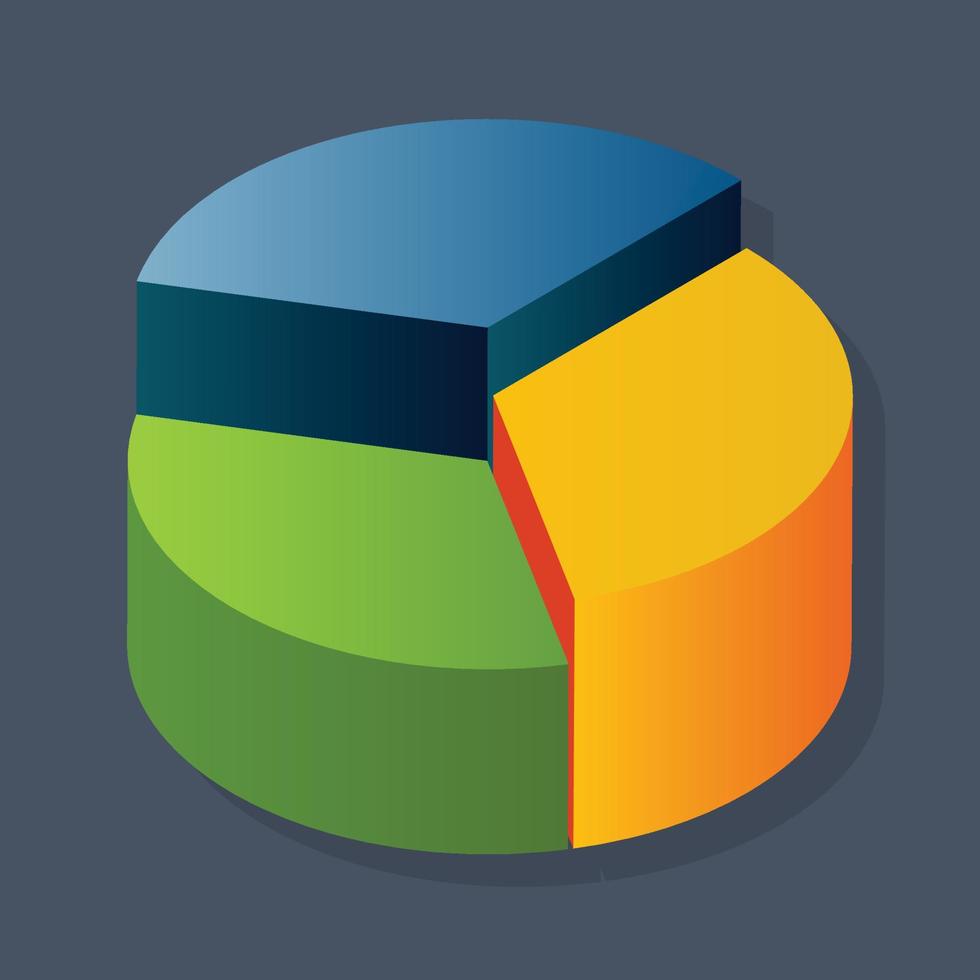 Pie chart - Isometric 3d illustration. vector