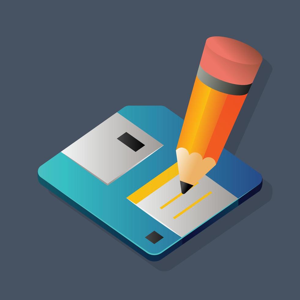 Floppy disk - Isometric 3d illustration. vector