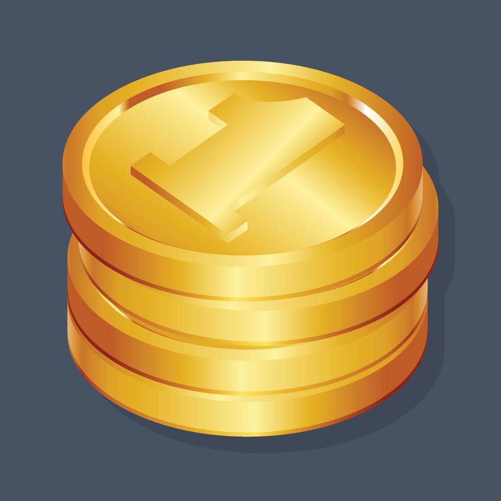 Coins - Isometric 3d illustration. vector