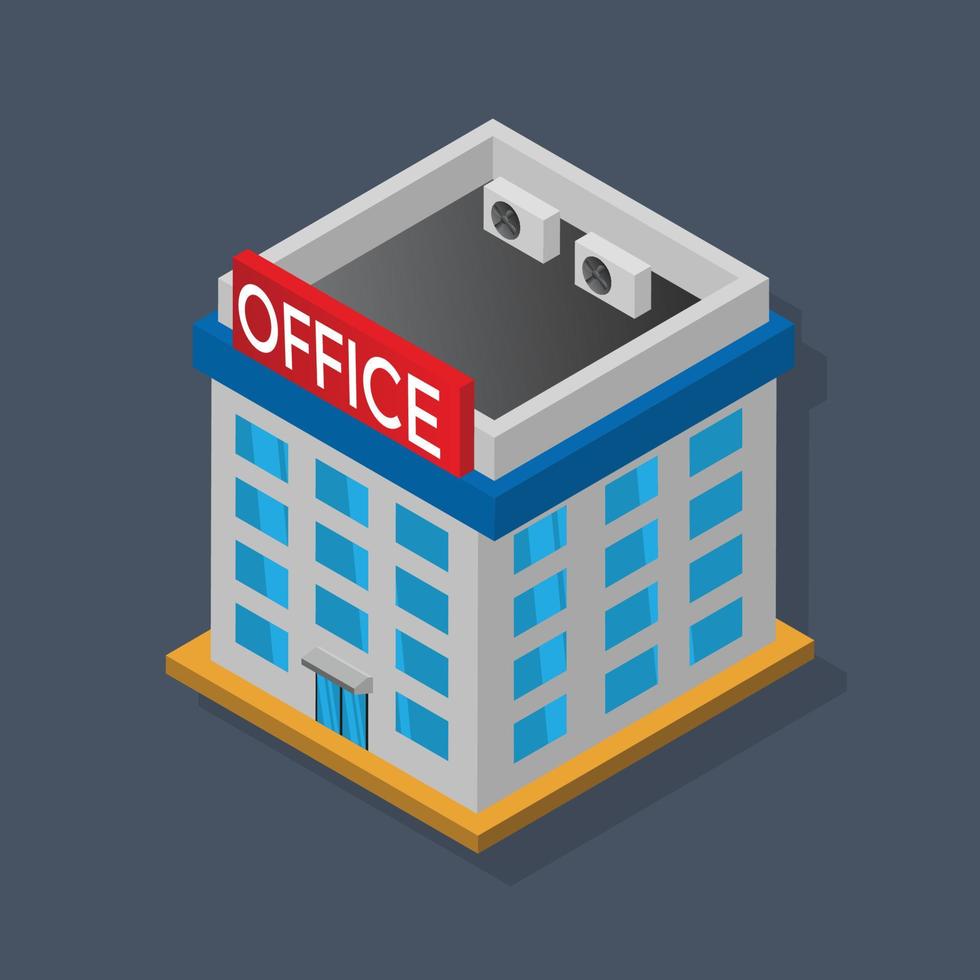 Office building - Isometric 3d illustration. vector