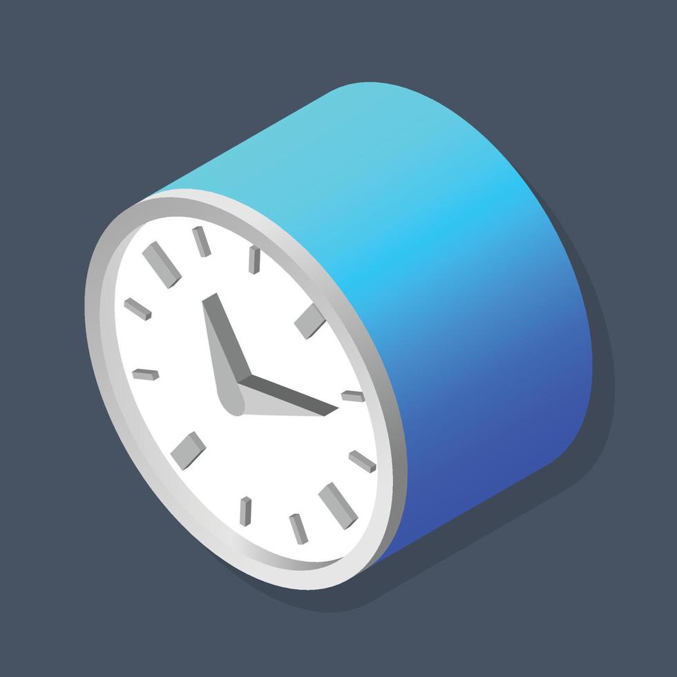 hora del reloj - ilustración 3d isométrica. vector