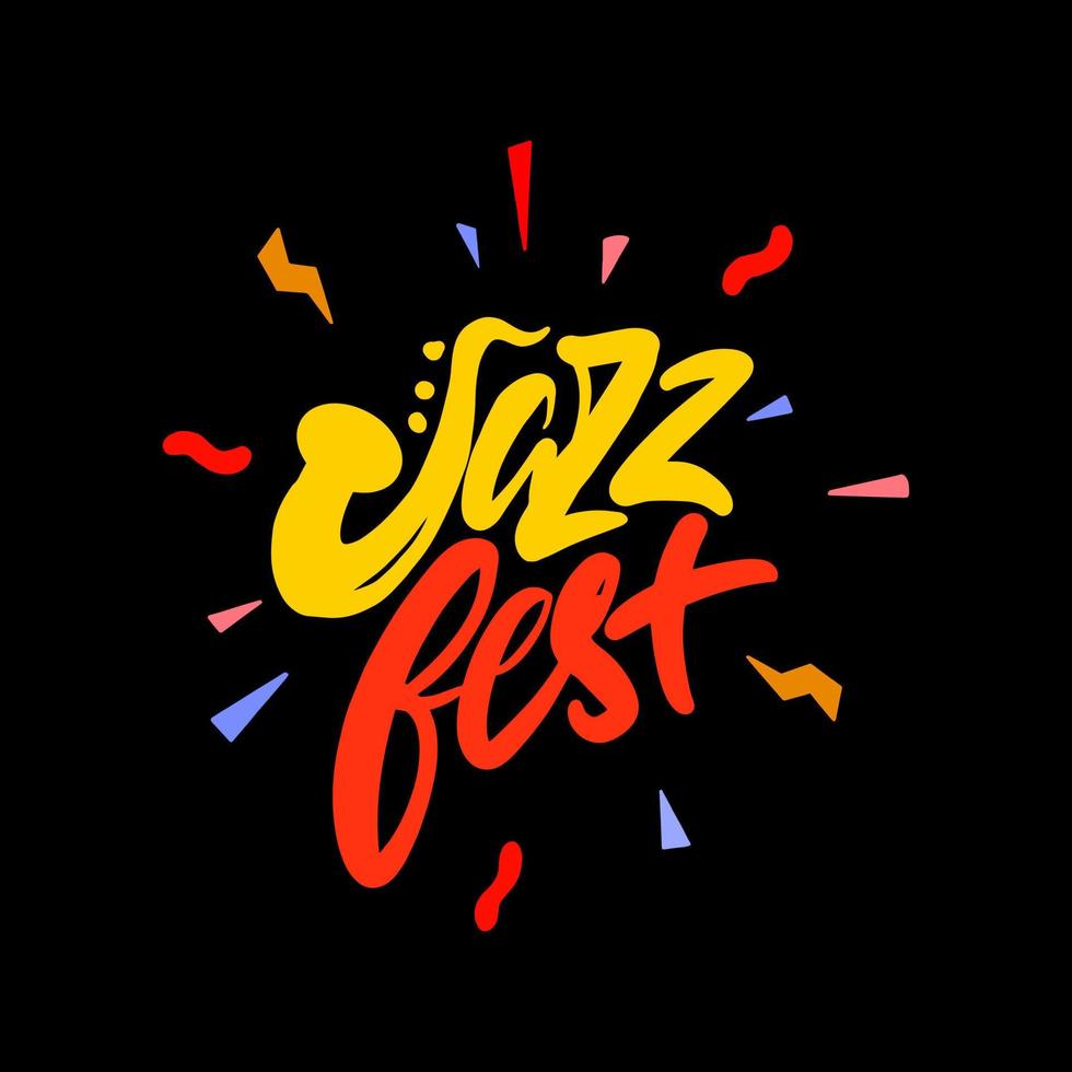 Stylish logo for a jazz festival in flat style. Vector illustration.