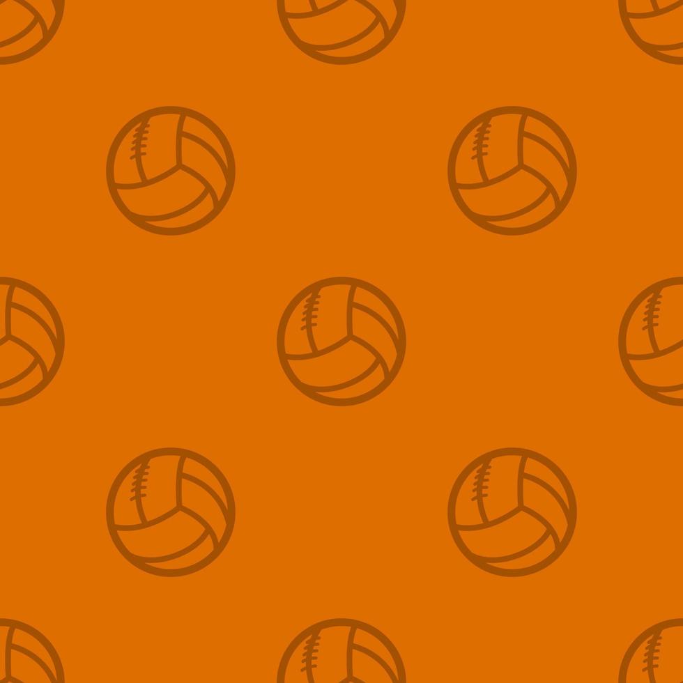 Pattern of retro soccer balls in a linear style on a terracotta background for printing and design.Vector illustration. vector