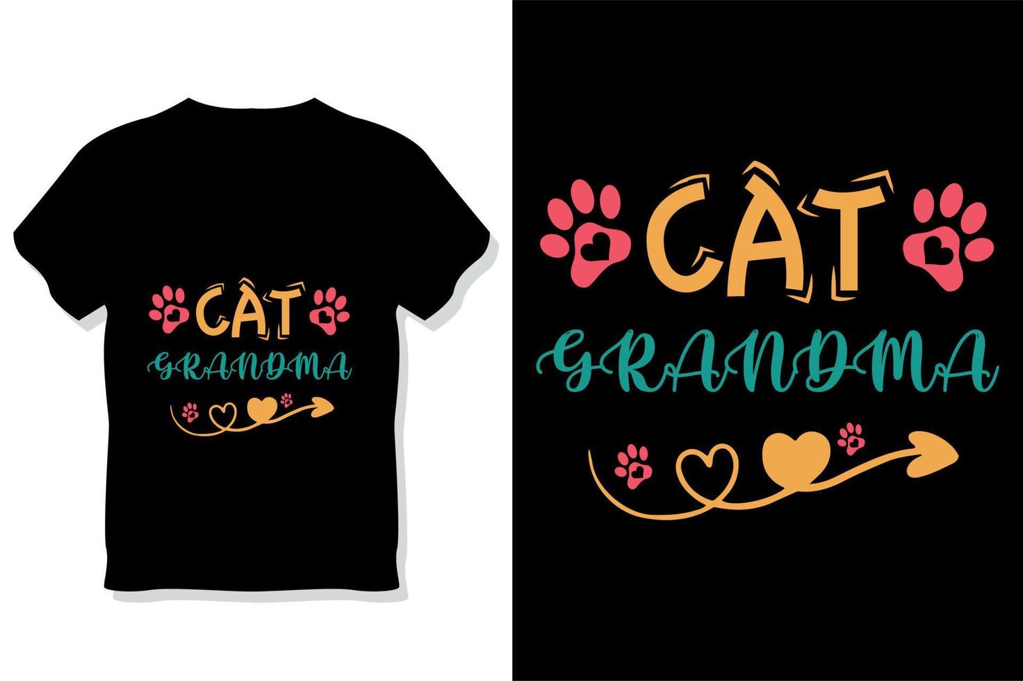tipografía de gato o diseño de camiseta de abuela de gato vector