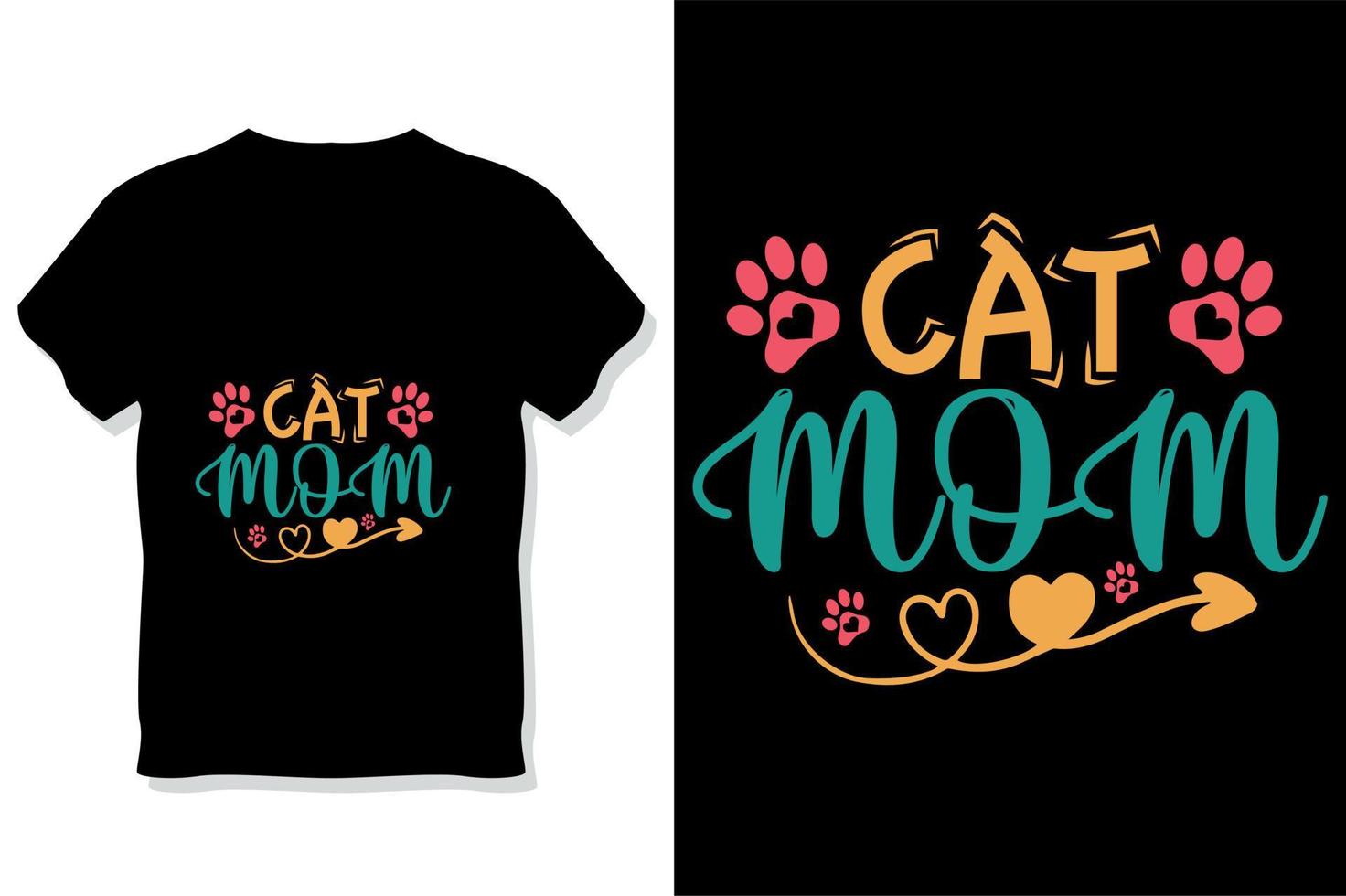 Cat typography or Cat mom t shirt Design vector