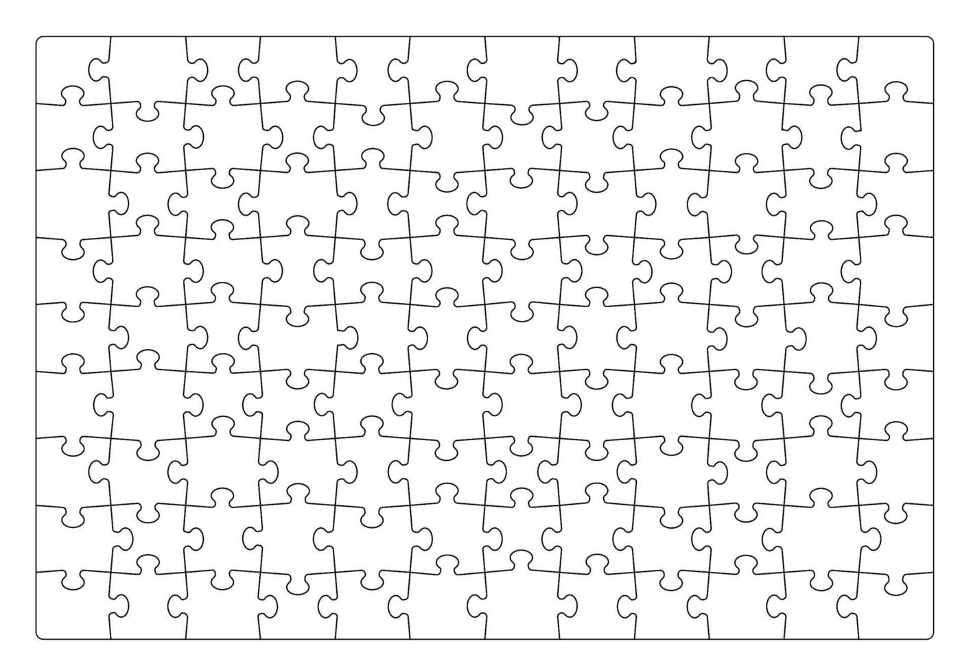 Jigsaw puzzle game or quiz blank grid template vector